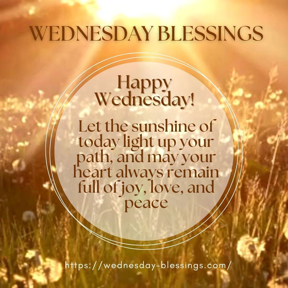 Cute Happy Wednesday blessings with sunshine