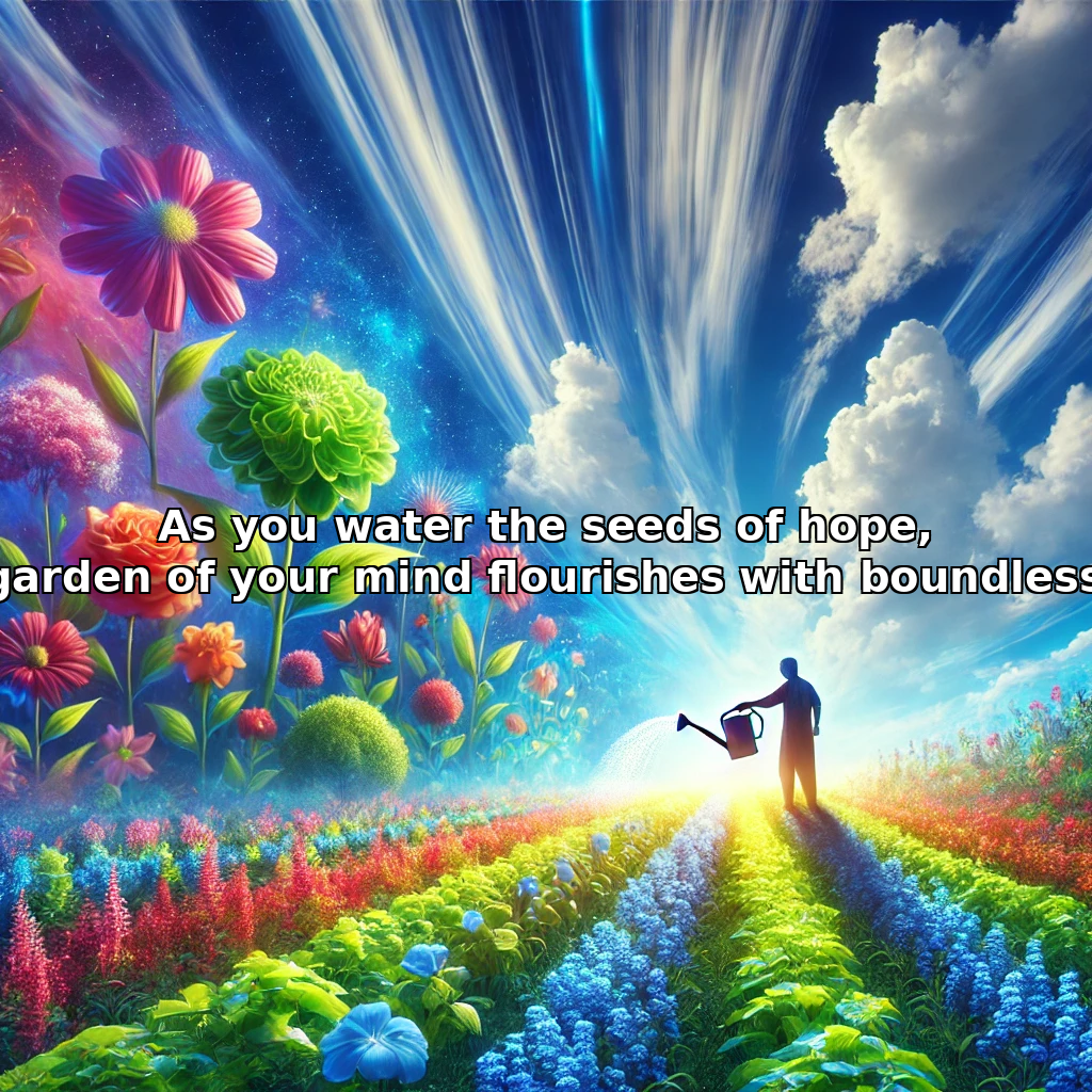 As you water the seeds of hope,
garden of your mind flourishes with boundless