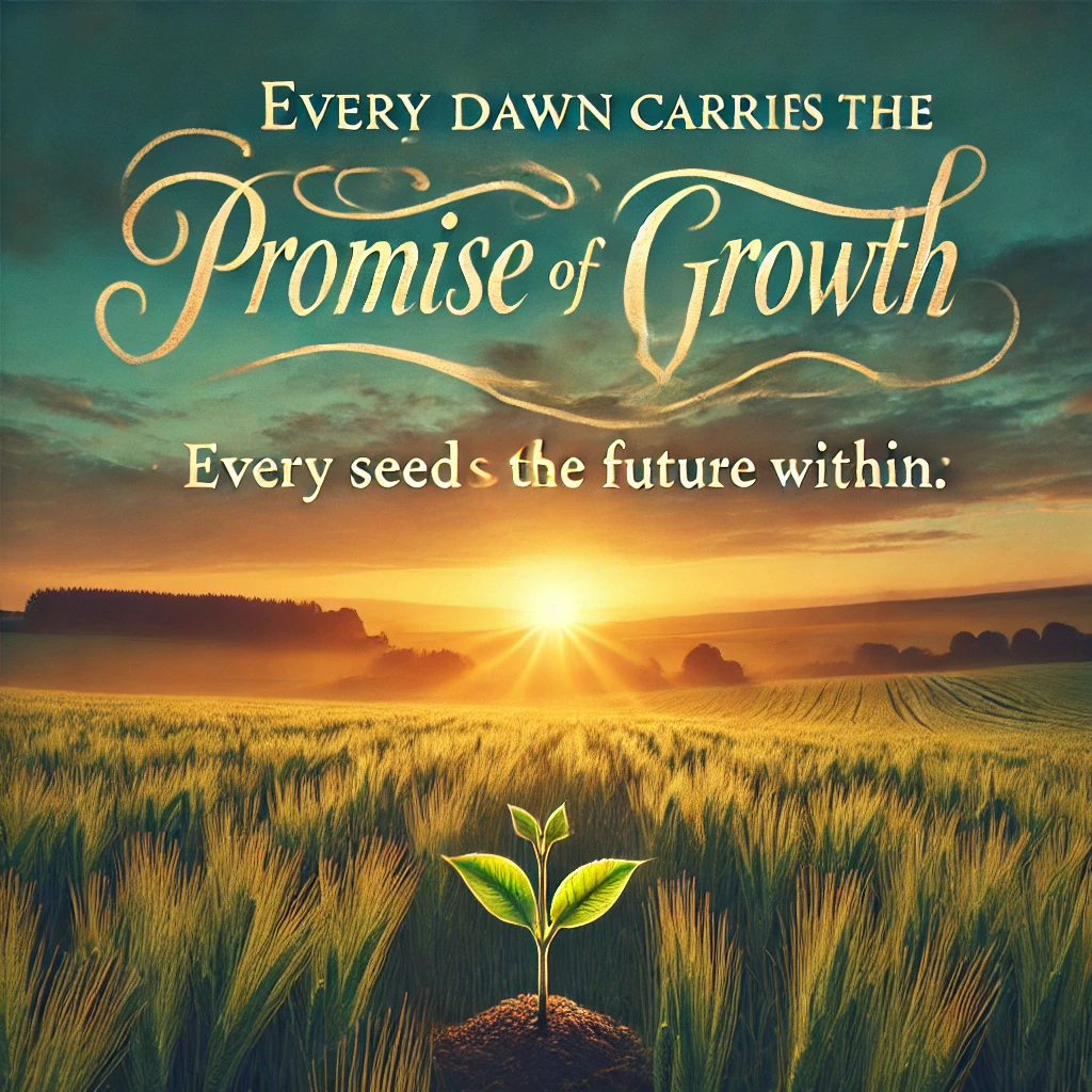 Every Dawn Carries The Promise of Growth
Every seeds the future within: